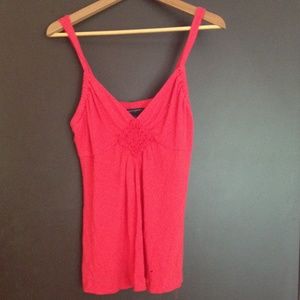 Pink, low-cut tank top