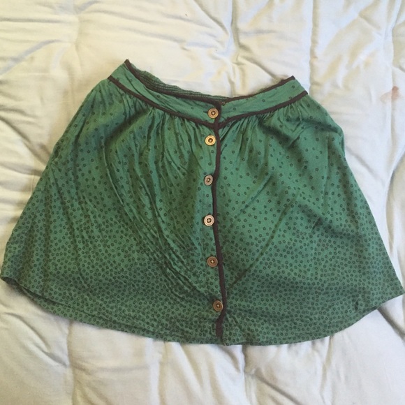 green floral printed miniskirt
