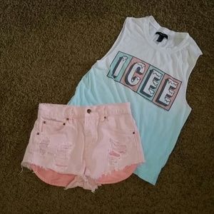 BUNDLE! high wasted shorts& tank top