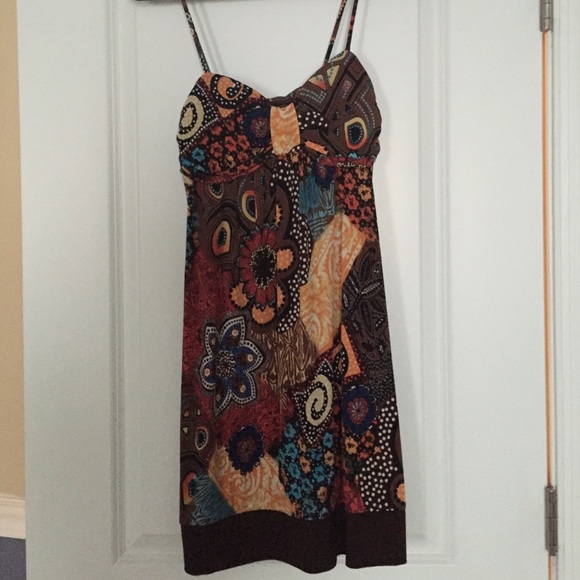 Brown patterned dress