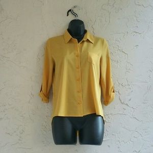 Mustard Yellow Button Up Blouse