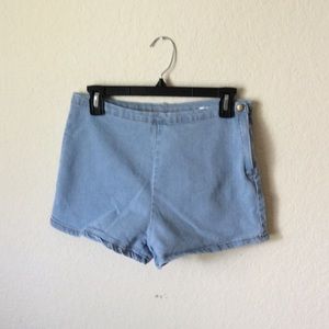 Light blue high wasted shorts