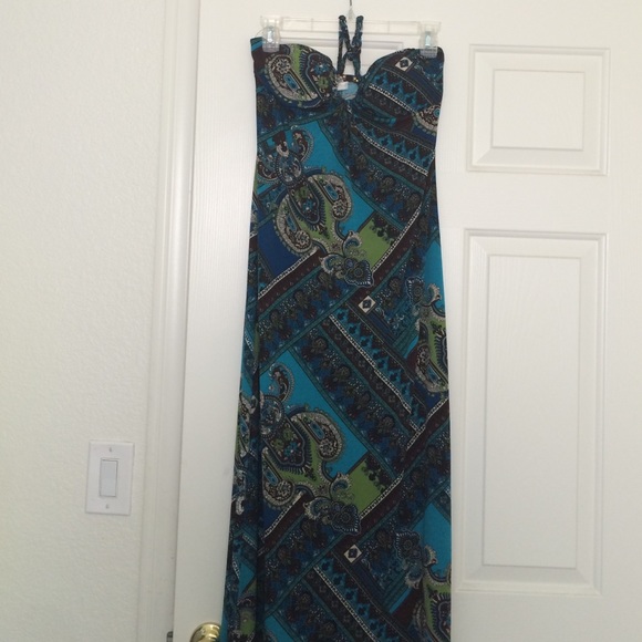 Blue Paisley Maxi Dress