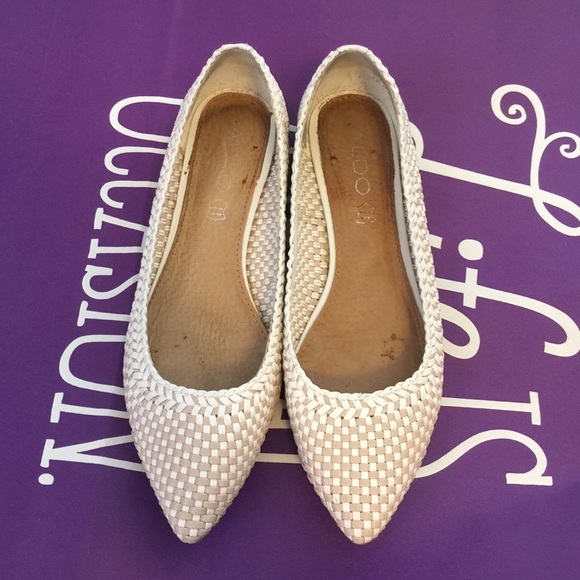 Aldo white flats