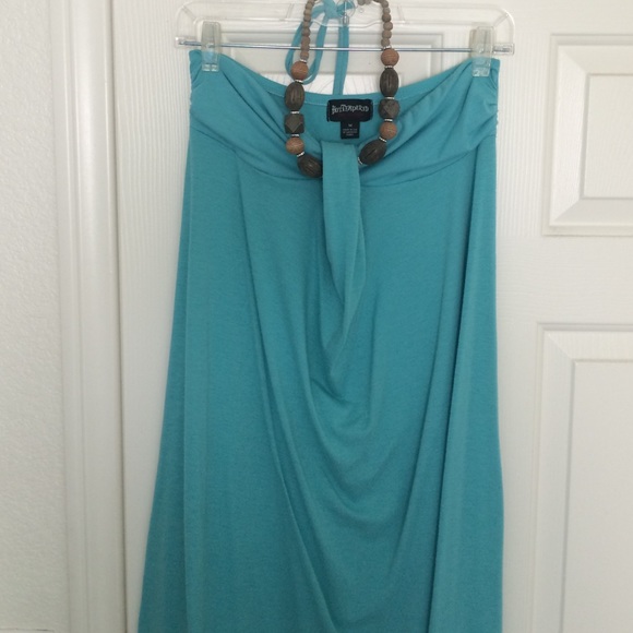 Turquoise Halter Maxi Dress