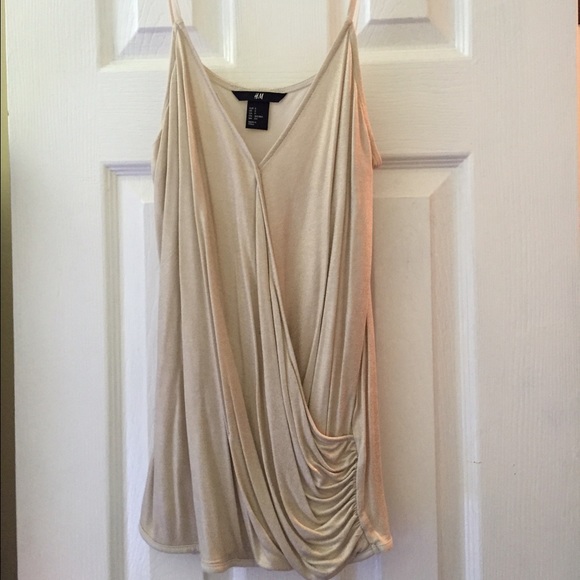 Metallic gold H&M spaghetti strap V tank top