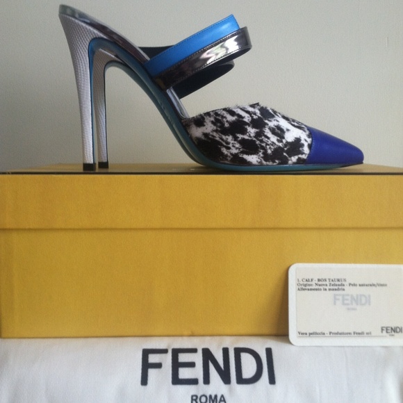 Sold! Fendi Roma printed calf hair and leather