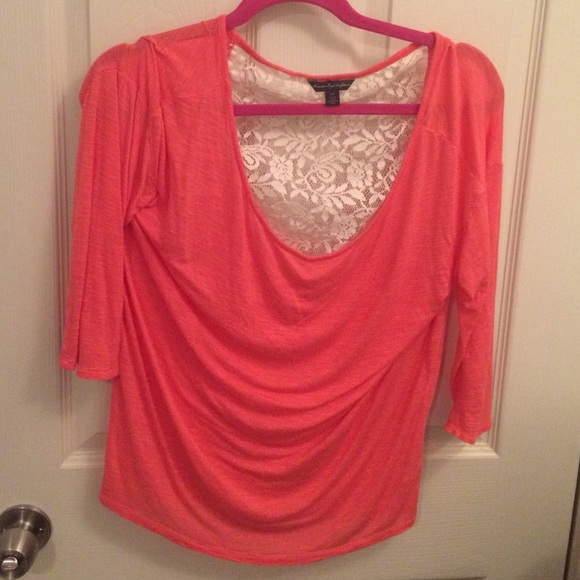 Pink top with back lace panel