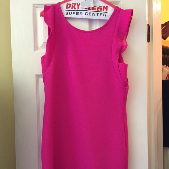 Hot pink shift dress