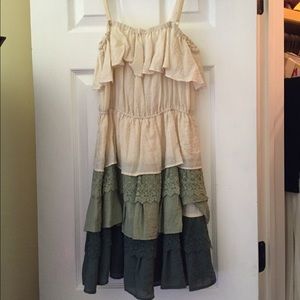Shades of green ruffle dress