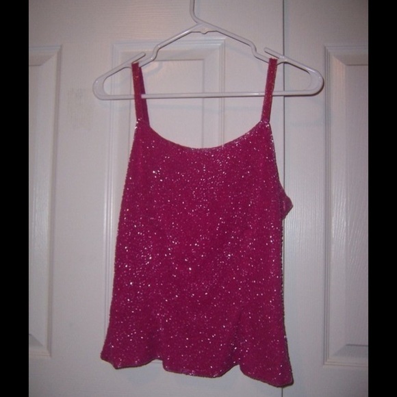 Cache Pink Sparkle Cami NWT