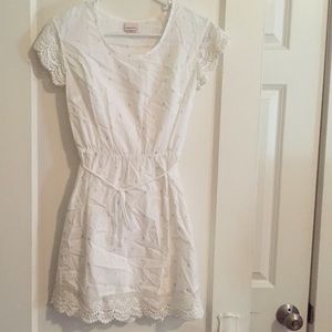 White and grey dot dress from Target.