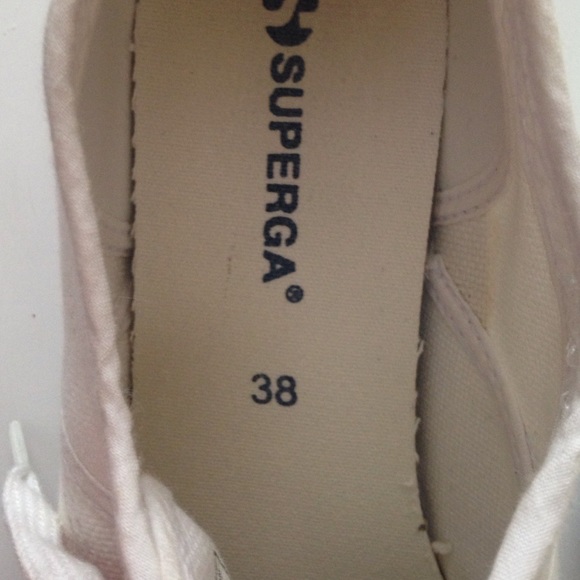 Superga Italian white Linen boat shoes