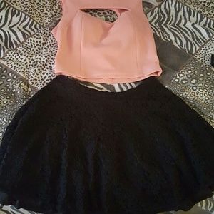 Skirt and crop top