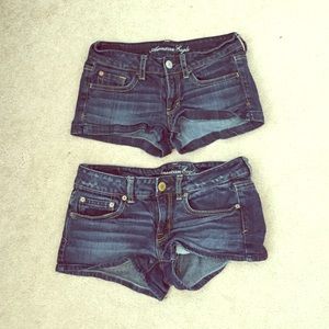 American Eagle dark wash stretchy denim shorts