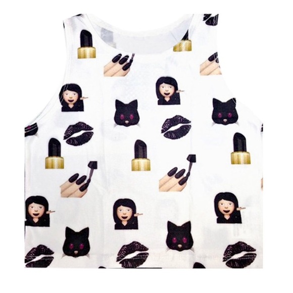 Dark emoji crop tank **pre-order**