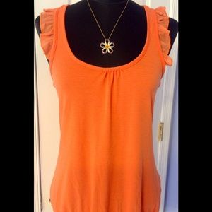 Orange tank with Ruffles