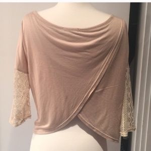 dELiA*s VINTAGE Beige Sheer Lace Top