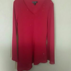 Beautiful red top with flowing sleeves...worn one