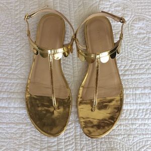 Loeffler Randall gold sandal size 9