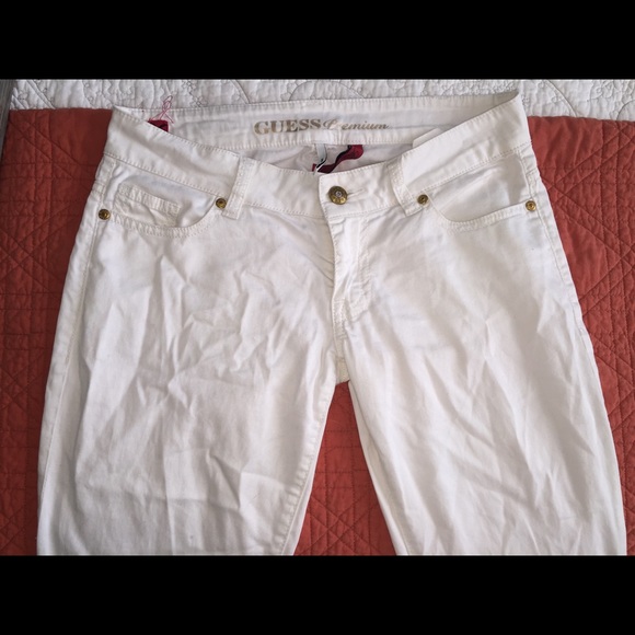 Guess white skinny jeans