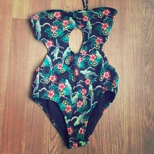 Parrot one piece bathing suit