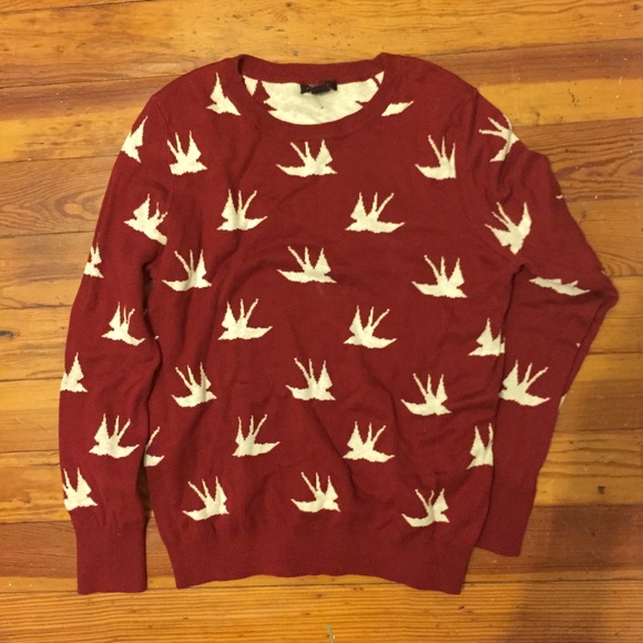 Forever 21 Red and White Sparrow Sweater