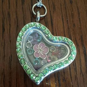SALE-Locket with Flower Charm
