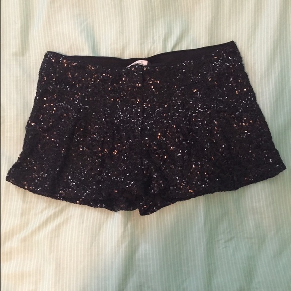 Black sequin shorts