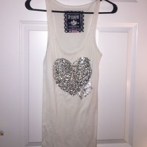 PINK sparkle heart tanktop