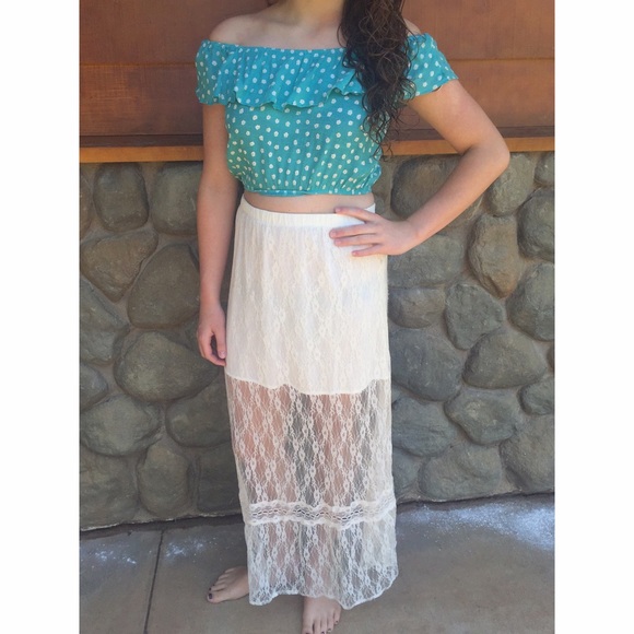 White Lace Maxi Skirt