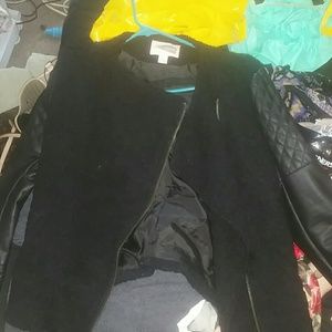 TRADED!!!,Leather sleeve black jacket never wore