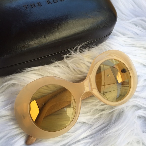 The Row Accessories - THE ROW CIRCLE LEATHER SUNGLASSES SHADES