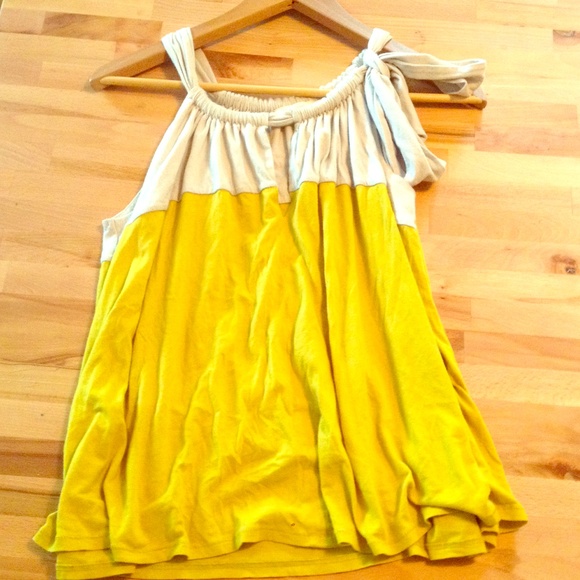 Yellow and gray tank top
