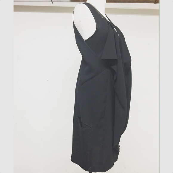OHNE TITEL BLACK DRESS WITH LEATHER ACCENTS S - Picture 3 of 5