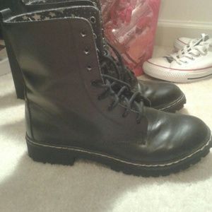 Black combat boots