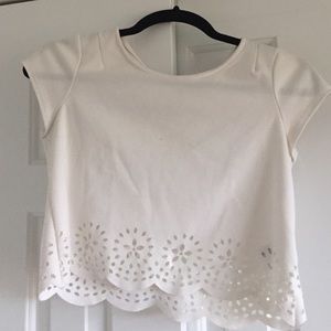 white crop top