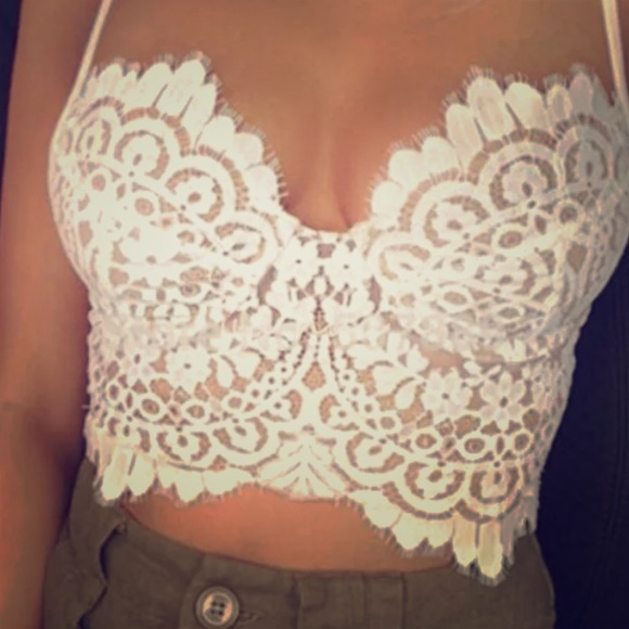 White lace floral bralette