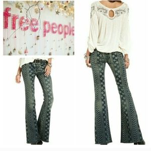 Free people patterned flares