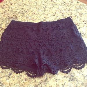 black lace shorts