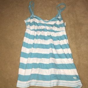 Abercrombie blue and white tank