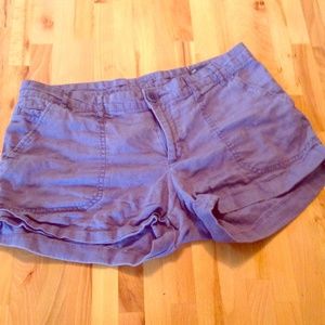 Purple linen shorts
