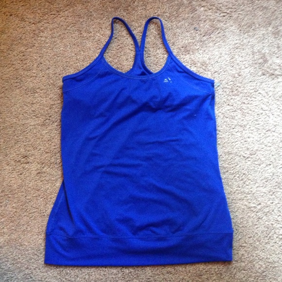 Blue Adidas workout racer back tank