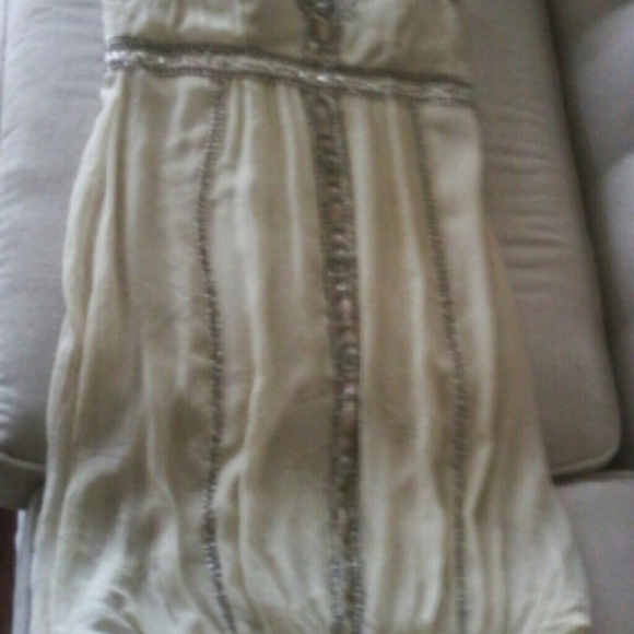 Sue Wong beaded silk dress cream color size 2