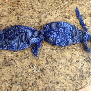 blue strapless bikini top
