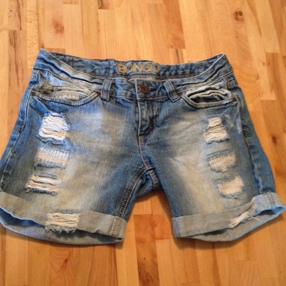 Ripped jean shorts
