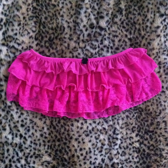 Pink ruffle garter skirt. New in bag. S/M