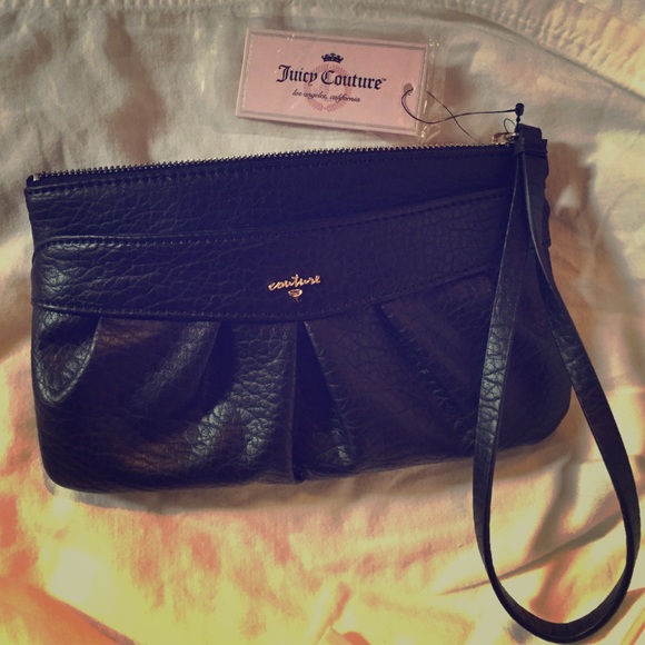 NWT Juicy Couture Wristlet - black, authentic