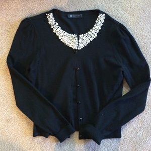 INC  PEARLED BLACK CARDIGAN