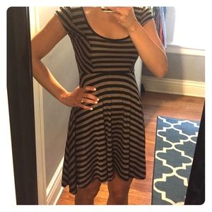 Black and Tan striped dress